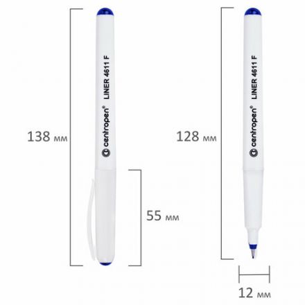 Ручка капиллярная (линер) СИНЯЯ CENTROPEN "Liner", трехгранная, линия письма 0,3 мм, 4611, 2 4611 0106 Ручка капиллярная (линер) СИНЯЯ CENTROPEN "Liner", трехгранная, линия письма 0,3 мм, 4611, 2 4611 0106