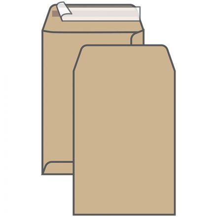 Пакет почтовый B4, UltraPac, 250*353мм, коричневый крафт, отр. лента, 90г/м2