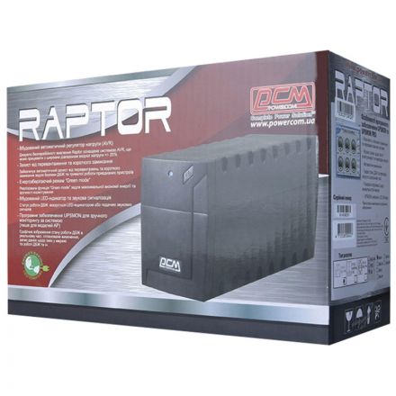 ИБП Powercom Raptor RPT-800AP EURO, лин-инт., 800ВА/480Вт, 3 EURO, USB ИБП Powercom Raptor RPT-800AP EURO, лин-инт., 800ВА/480Вт, 3 EURO, USB