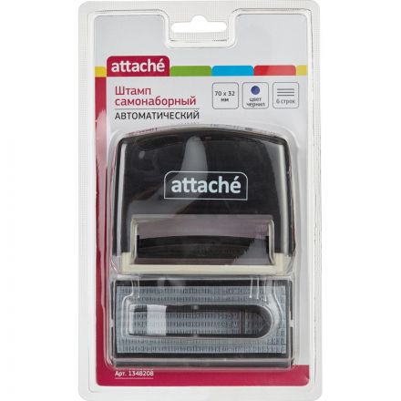 Штамп самонаборный Attache 1-6 стр. 70х32 8032 Штамп самонаборный Attache 1-6 стр. 70х32 8032