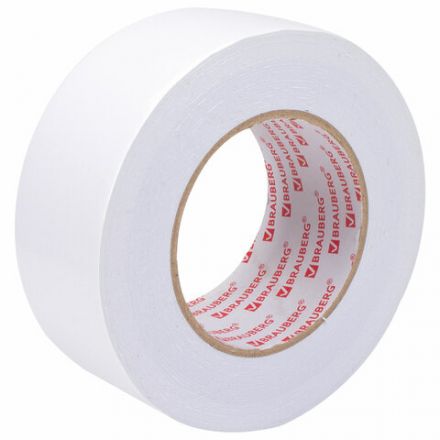 Клейкая двухсторонняя лента 50 мм х 8 м, НА ВСПЕНЕННОЙ ОСНОВЕ, 1 мм, прочная, BRAUBERG, 600485