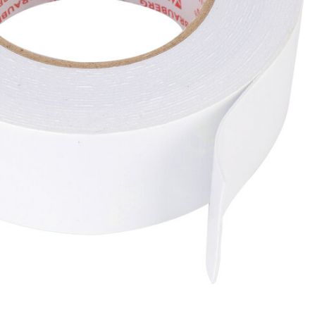 Клейкая двухсторонняя лента 50 мм х 8 м, НА ВСПЕНЕННОЙ ОСНОВЕ, 1 мм, прочная, BRAUBERG, 600485