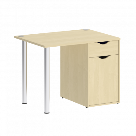 Home Office Стол письменный VR.SP-3-98.1 Клён/Хром опоры 980*720*750 Home Office Стол письменный VR.SP-3-98.1 Клён/Хром опоры 980*720*750
