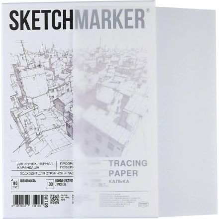 Калька Sketchmarker 110г А4 21х29,7см 100л/уп, в коробке SM17120 Калька Sketchmarker 110г А4 21х29,7см 100л/уп, в коробке SM17120
