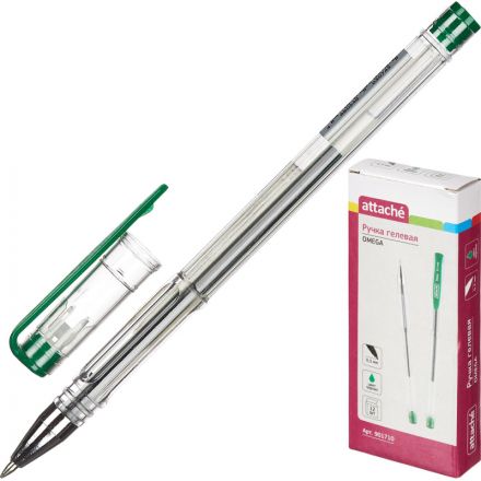 Ручка гелевая неавтомат. Attache зеленый стерж., 0,5мм Ручка гелевая неавтомат. Attache зеленый стерж., 0,5мм