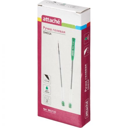 Ручка гелевая неавтомат. Attache зеленый стерж., 0,5мм Ручка гелевая неавтомат. Attache зеленый стерж., 0,5мм