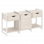 Loft Тумба на регулируемых опорах наборная. Вариант №6 VR.L-TN-6.O Денвер светлый/Белый металл 1440*460*719