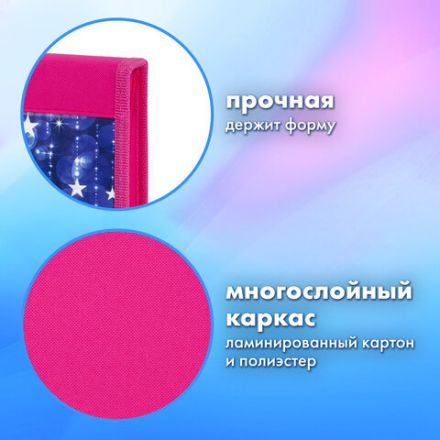 Папка на молнии BRAUBERG А4 с ручкой, с органайзером, 1 отделение, "Cute fox", 272217