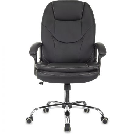 Кресло VB_EChair 668 TPU/SL черный экокожа крестов.металл хром