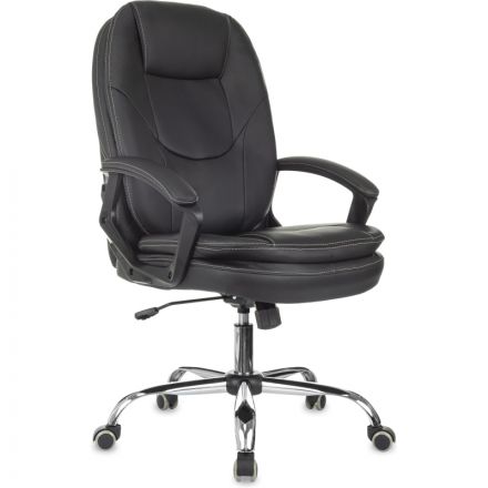 Кресло VB_EChair 668 TPU/SL черный экокожа крестов.металл хром