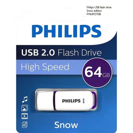 Флеш-память PHILIPS SNOW2.0 64GB, USB 2.0