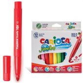 Фломастеры утолщенные CARIOCA "Jumbo", 12 цветов, суперсмываемые, вентилируемый колпачок, картонная упаковка, 40569