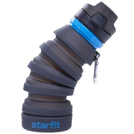 Бутылка для воды складная STARFIT FB-100 с карабином, серый,УТ-00019225