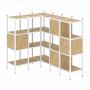 Loft Угловой внутренний стеллаж наборный VR.L-30 Тиквуд светлый/Белый металл 1278*1278*1458