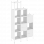 Loft Прямой стеллаж наборный VR.L-21 Белый бриллиант/Белый металл 1278*446*2280