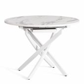 Стол MANZANA ЛДСП/HPL/металл, 100 х 100+30 х 75 см, Мрамор светлый/белый Стол MANZANA ЛДСП/HPL/металл, 100 х 100+30 х 75 см, Мрамор светлый/белый