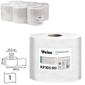 Полотенца бумажные с центральной вытяжкой 300 м, VEIRO (Система M2) BASIC, 1-слойные, цвет натуральный, КОМПЛЕКТ 6 рулонов, KP105