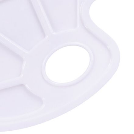 Палитра для рисования ПИФАГОР белая, овальная, 6 ячеек для красок и 4 ячейки для смешивания, 227805 Палитра для рисования ПИФАГОР белая, овальная, 6 ячеек для красок и 4 ячейки для смешивания, 227805