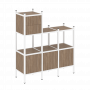 Loft Прямой стеллаж наборный VR.L-13 Дуб аризона/Белый металл 1278*446*1458