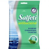 Влажные салфетки антибактериальные Salfeti 20  штук в упаковке