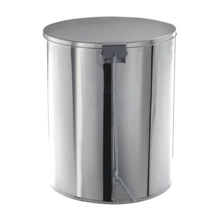 Ведро мусорное с педалью 15 литров, УСИЛЕННОЕ, хром, нержавеющая сталь, ТИТАН