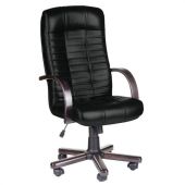 Кресло из натуральной кожи "Атлант-экстра", дерево (орех), монолитный каркас, черное Кресло из натуральной кожи "Атлант-экстра", дерево (орех), монолитный каркас, черное