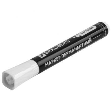Маркер перманентный БЕЛЫЙ, BRAUBERG "W5", круглый наконечник 5 мм, 151506 Маркер перманентный БЕЛЫЙ, BRAUBERG "W5", круглый наконечник 5 мм, 151506