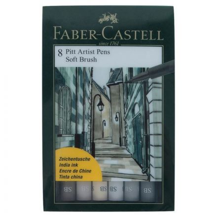 Набор капиллярных ручек Faber-Castell Pitt Artist Pen Soft Brush 8цв,167808