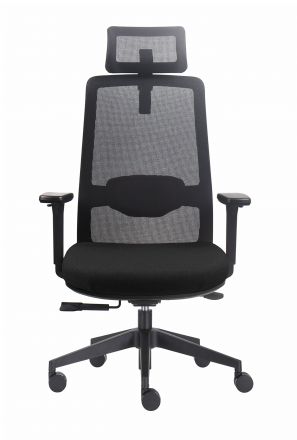 Кресло офисное / Кросс / Cross / черная сетка / черная ткань / нейлоновая база