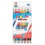 Карандаши двусторонние CARIOCA "Bi-color", 12 штук, 24 цвета, трехгранные, грифель 3 мм, натуральное дерево, 42991
