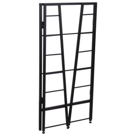 Стеллаж BRABIX "Smart SH-007", 605х295х1193 мм, ЛОФТ, трапеция, складной, металл/ЛДСП дуб, каркас черный, 641872