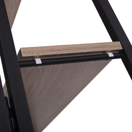 Стеллаж BRABIX "Smart SH-007", 605х295х1193 мм, ЛОФТ, трапеция, складной, металл/ЛДСП дуб, каркас черный, 641872