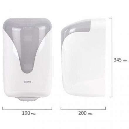 Диспенсер для полотенец с центральной вытяжкой EXTRA LAIMA PROFESSIONAL, (M1/M2), белый, ABS, 607766, 303210