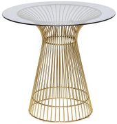 Стол ARGO ( mod. DT1471 ), металл/стекло, диаметр 80 см, высота 74,5 см, черный/золотой гальваник