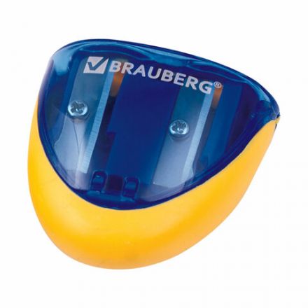 Точилка BRAUBERG "Space", 2 отверстия для чернографитных карандашей (в том числе утолщенных), резиновый упор, с контейнером, ассорти, 223589 Точилка BRAUBERG "Space", 2 отверстия для чернографитных карандашей (в том числе утолщенных), резиновый упор, с контейнером, ассорти, 223589