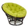 Кресло Папасан/Papasan (23/01 W) /с подушкой и ремешками/ диаметр подушки 125см, 115х101х104см, античный черно-коричневый, флок олива, 23