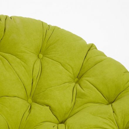 Кресло Папасан/Papasan (23/01 W) /с подушкой и ремешками/ диаметр подушки 125см, 115х101х104см, античный черно-коричневый, флок олива, 23