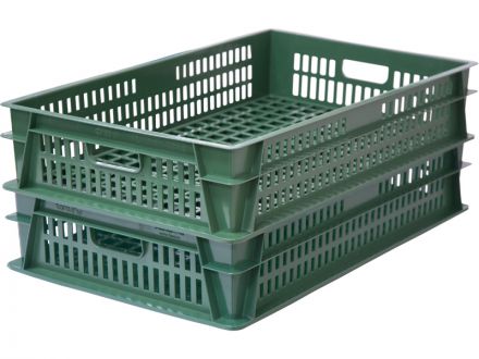 Ящик 740х465х145 перфорированный  зелёный