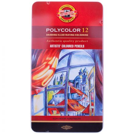 Карандаши цветные художественные Koh-I-Noor "Polycolor", 12цв., заточен., метал. пенал (ПОД ЗАКАЗ)