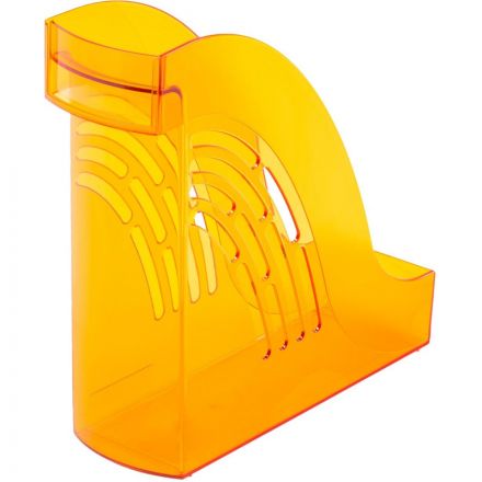 Вертикальный накопитель Attache Яркий Офис пластиковый тонированный оранжевый ширина 95 мм