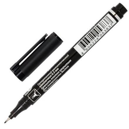 Маркер для CD и DVD BRAUBERG, ЧЕРНЫЙ, супертонкий металлический наконечник, 0,5 мм, 150512 Маркер для CD и DVD BRAUBERG, ЧЕРНЫЙ, супертонкий металлический наконечник, 0,5 мм, 150512