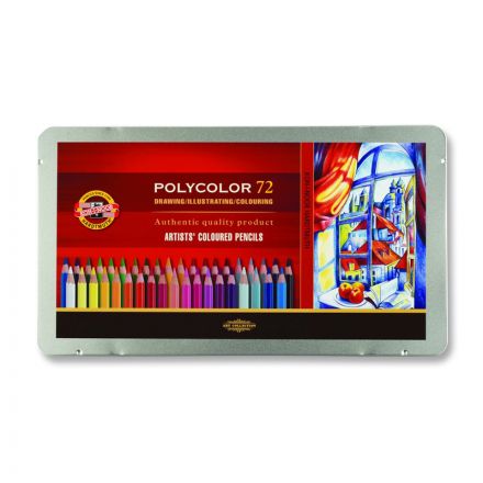 Карандаши цветные художественные Koh-I-Noor "Polycolor", 72цв., заточен., метал. пенал (ПОД ЗАКАЗ)