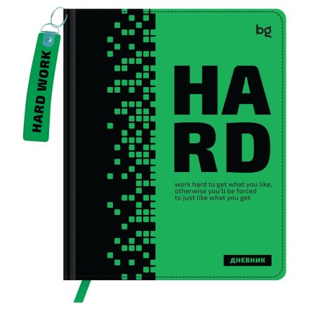 Дневник 1-11 кл. 48л. (твердый) BG "Hard. Green", иск. кожа, печать, брелок, ляссе