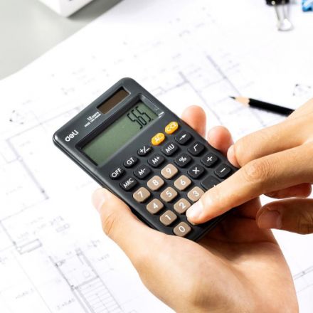 Калькулятор карманный Deli EM120,12-р, дв. пит, 118x70мм, темно-серый Калькулятор карманный Deli EM120,12-р, дв. пит, 118x70мм, темно-серый