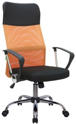 Кресло Smart RCH 8074 Чёрная ткань/Оранжевая сетка (DW-05)
