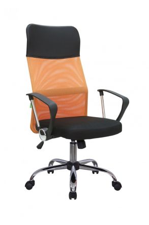 Кресло Smart RCH 8074 Чёрная ткань/Оранжевая сетка (DW-05) Кресло Smart RCH 8074 Чёрная ткань/Оранжевая сетка (DW-05)