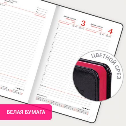 Ежедневник датированный 2026, А5, 138x213 мм, BRAUBERG "Rainbow", под кожу, черный, 117079 Ежедневник датированный 2026, А5, 138x213 мм, BRAUBERG "Rainbow", под кожу, черный, 117079