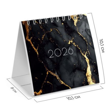 Календарь-домик настольный на гребне, 2026 г., BRAUBERG, 101х101 мм, "Black marble", 117279 Календарь-домик настольный на гребне, 2026 г., BRAUBERG, 101х101 мм, "Black marble", 117279
