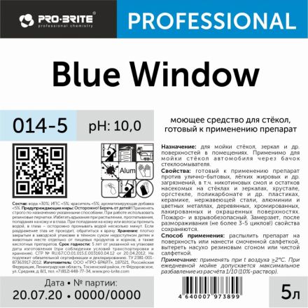 Моющее средство для стекол Pro-Brite Blue Window (014-5) 5 л (готовое к применению средство) Моющее средство для стекол Pro-Brite Blue Window (014-5) 5 л (готовое к применению средство)