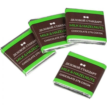 Шоколад порционный Деловой Стандарт Milk&hazelnuts, 5гx80шт, 400г